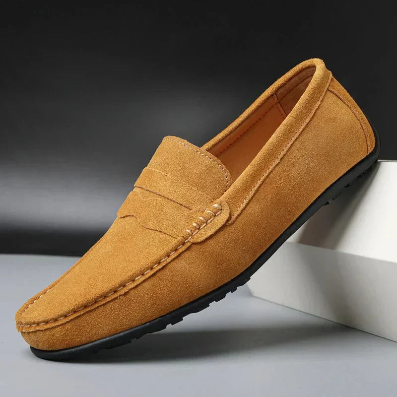Men’s Suede Penny Loafers Refined Slip-On Casual Shoes