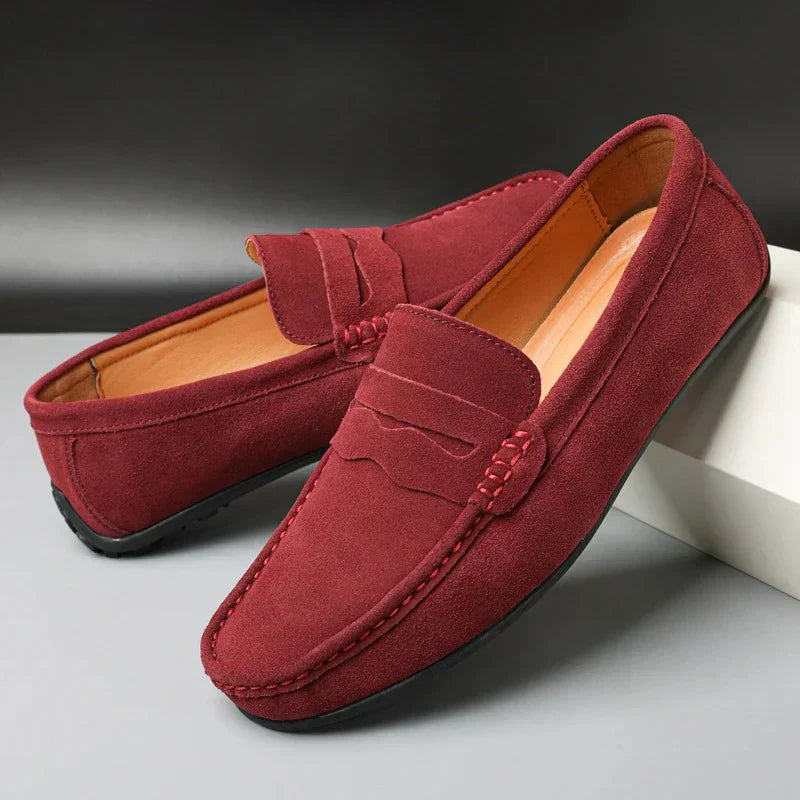 Men’s Suede Penny Loafers Refined Slip-On Casual Shoes