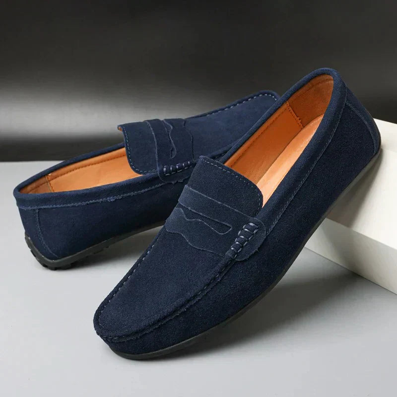 Men’s Suede Penny Loafers Refined Slip-On Casual Shoes