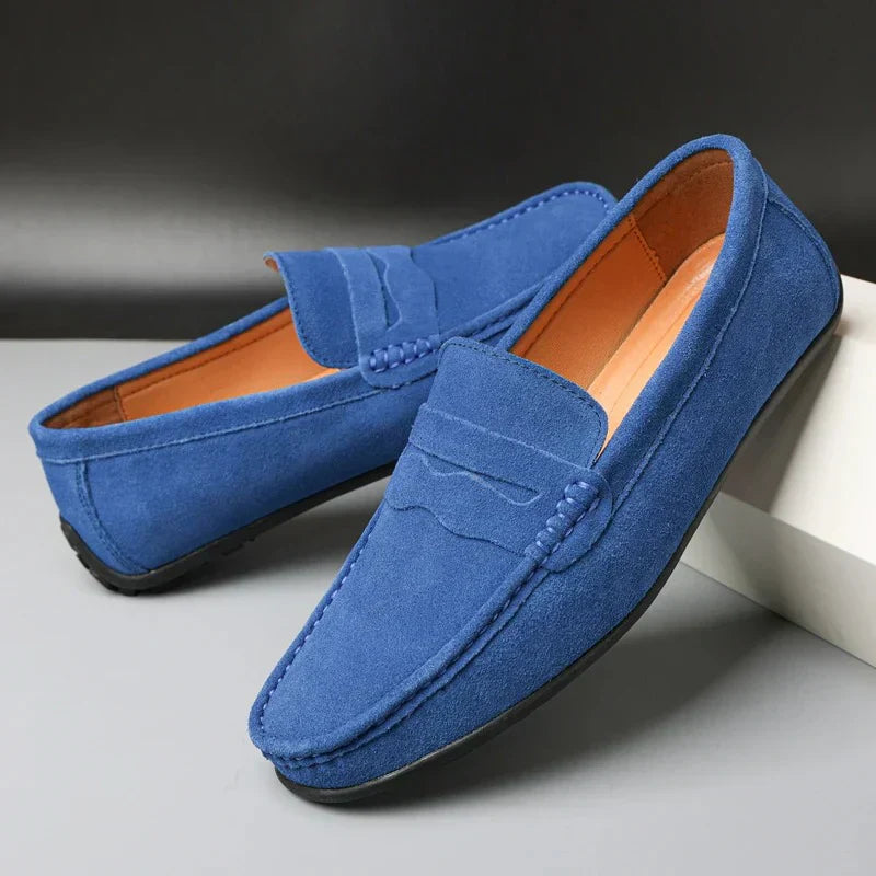 Men’s Suede Penny Loafers Refined Slip-On Casual Shoes