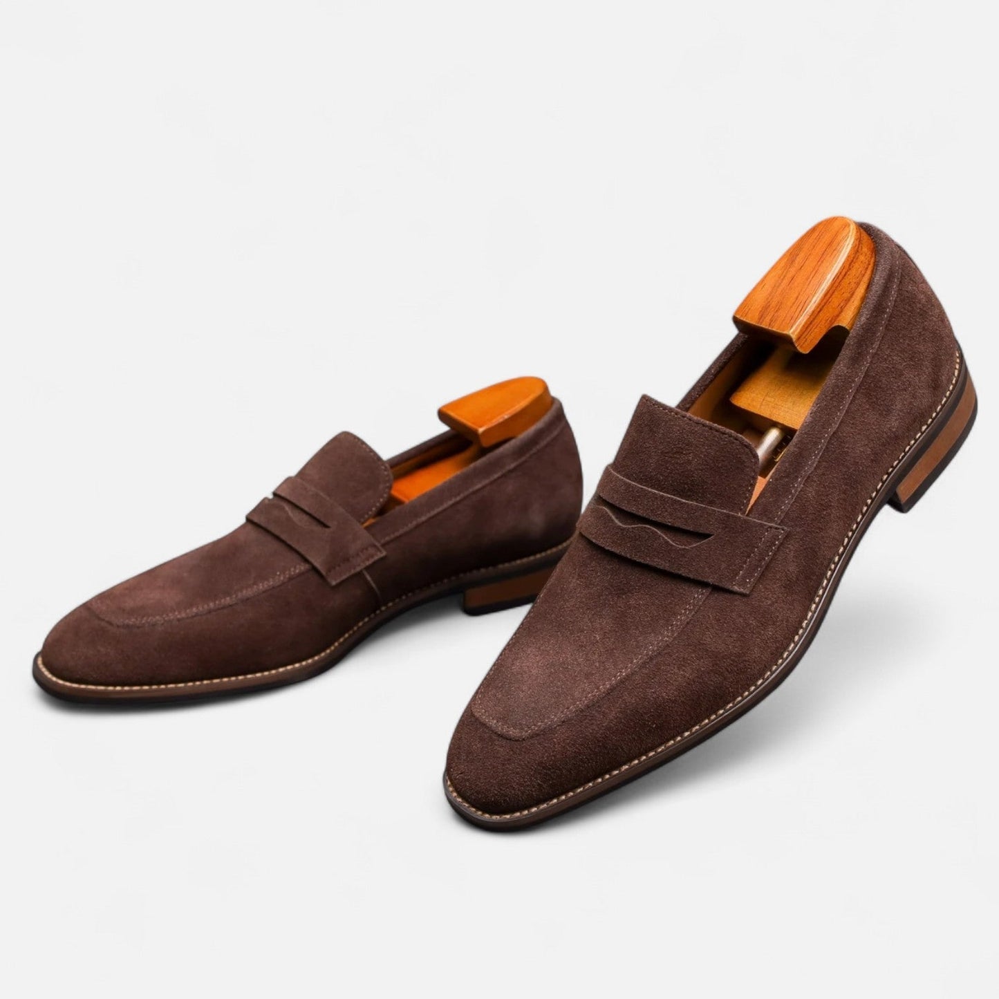 Men’s Suede Penny Loafers Classic Smart Slip-On Shoes