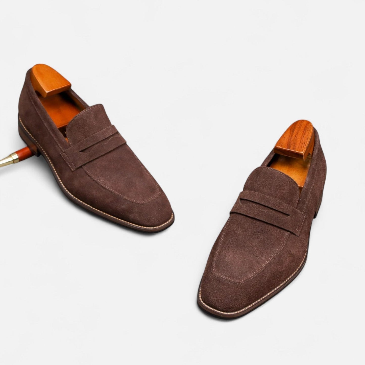 Men’s Suede Penny Loafers Classic Smart Slip-On Shoes