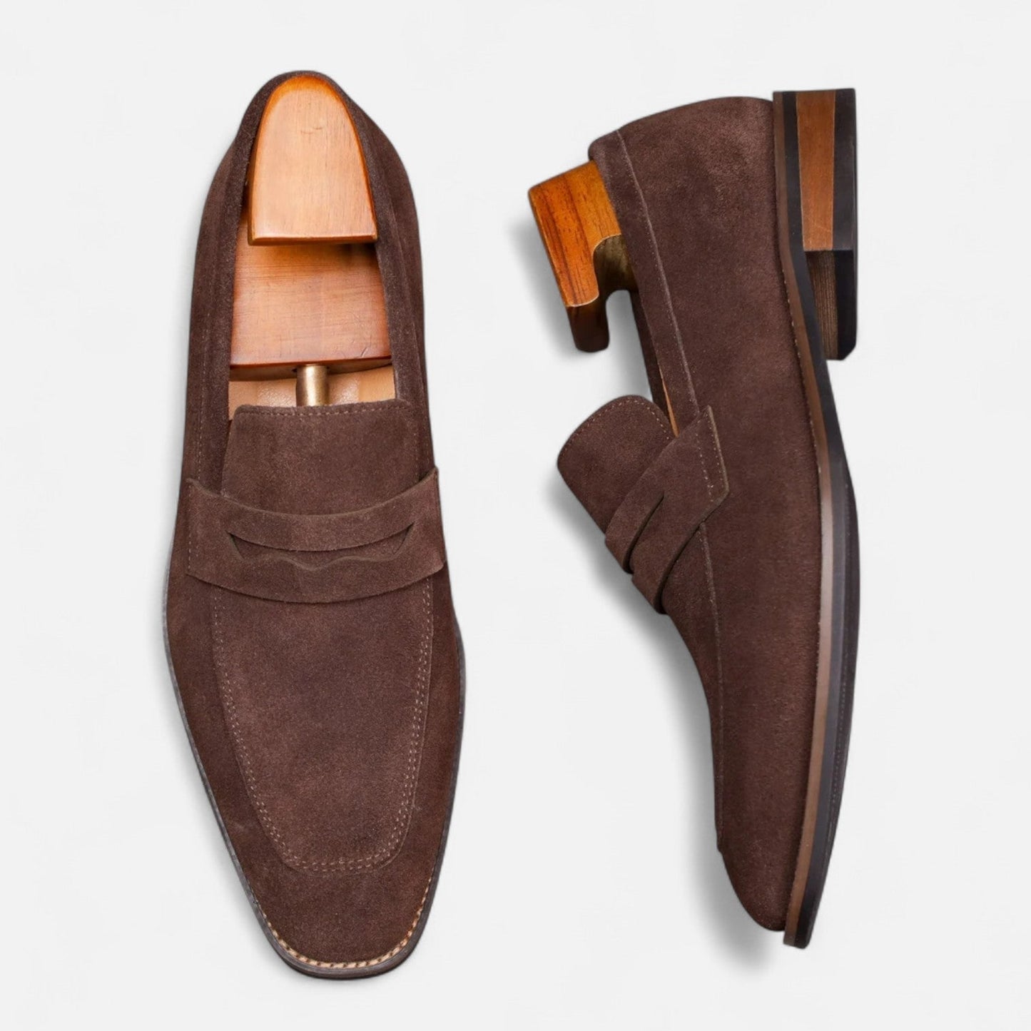 Men’s Suede Penny Loafers Classic Smart Slip-On Shoes
