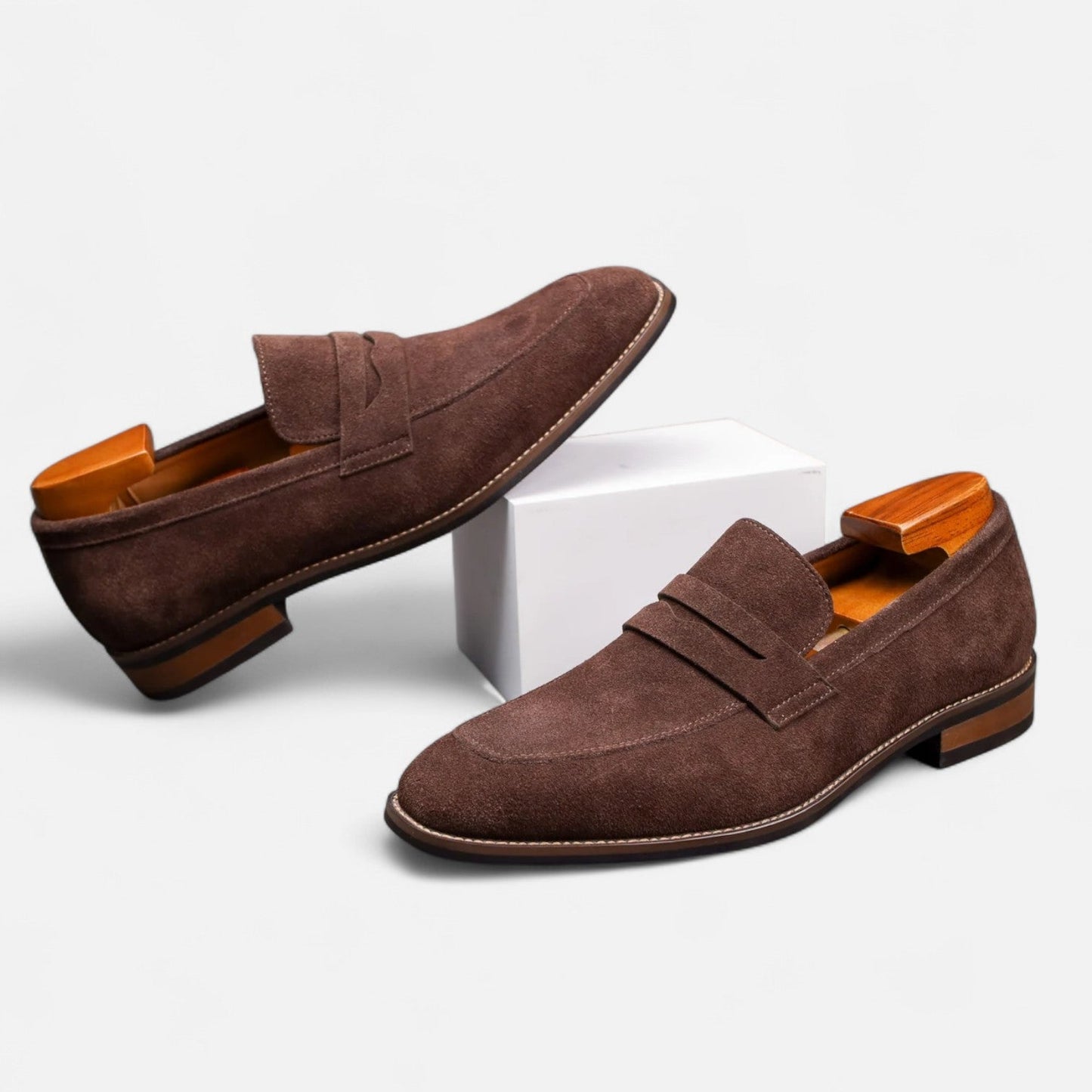 Men’s Suede Penny Loafers Classic Smart Slip-On Shoes