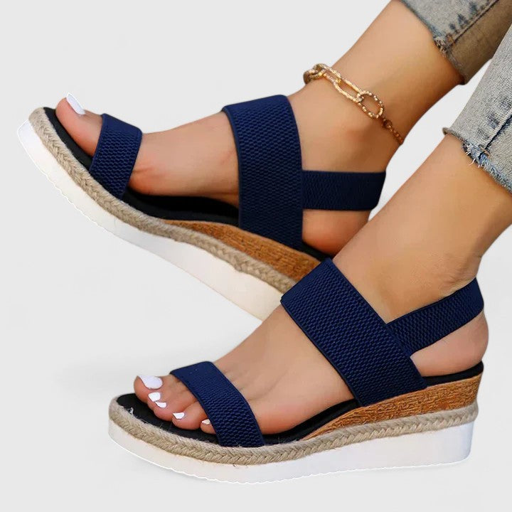 Goldenshore Women's Summer Comfort Sandals - Thick Platform Slingback Slides, Cushioned Beach Shoes
