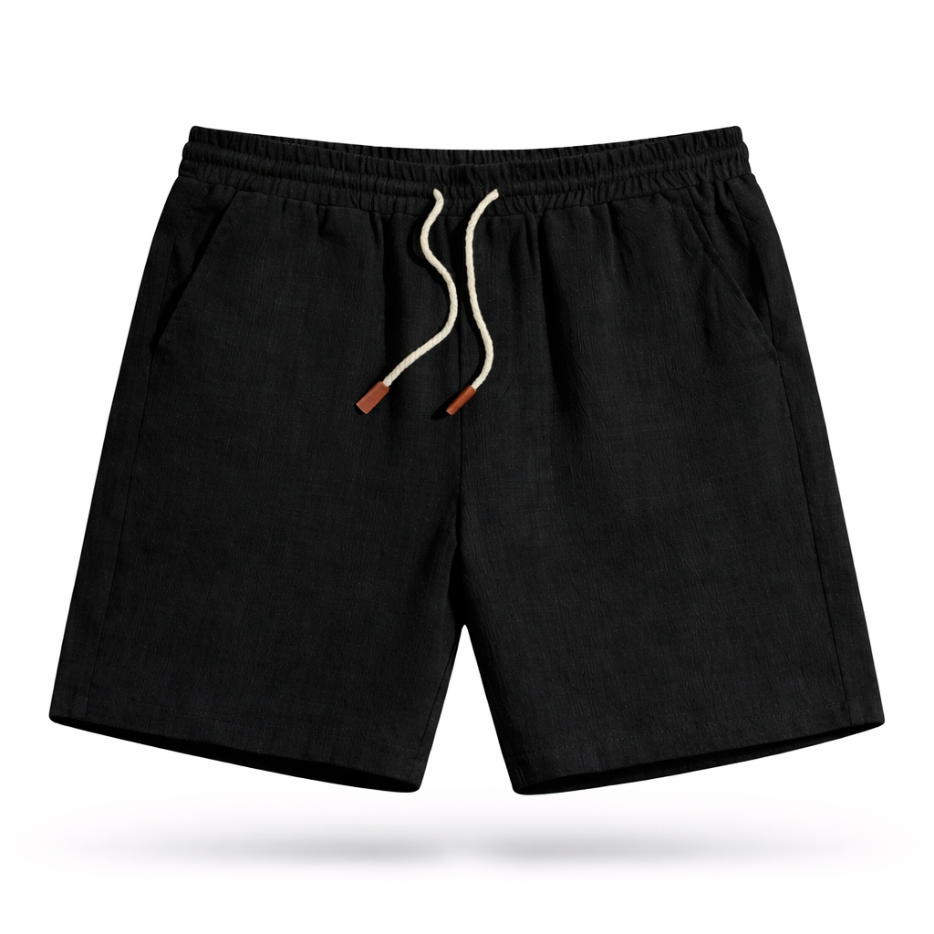 Men’s Linen Shorts Elastic Waist Drawstring Summer Fit